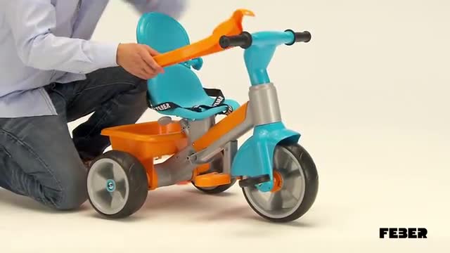Feber Trike Baby Plus Rose – Tricycle évolutif 12 à 36 Mois – Avec Musique, Lumières, Pare-soleil, Canne Parentale Réglable – 83 X 52 X 96 Cm