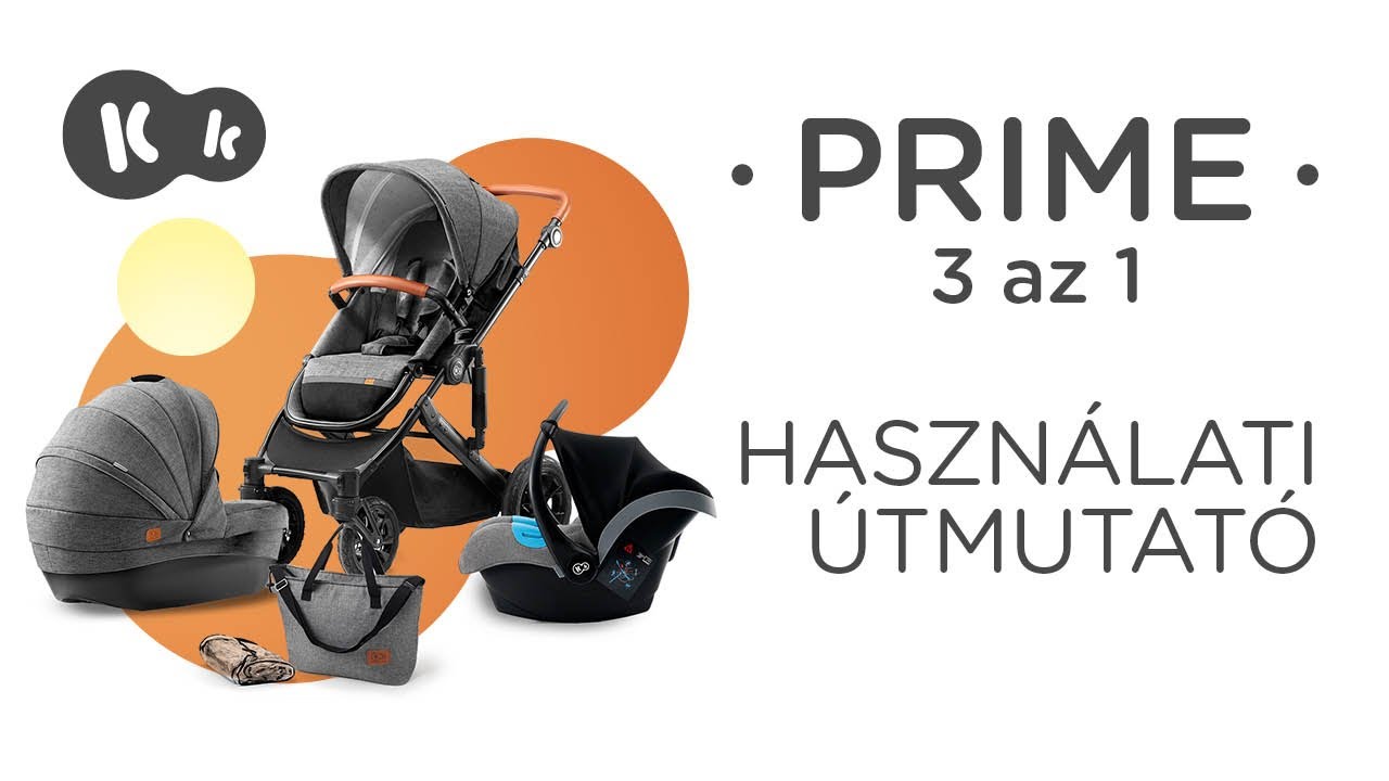 Kinderkraft - 3-in-1 Prime 20' Stroller + Accessories - Grey